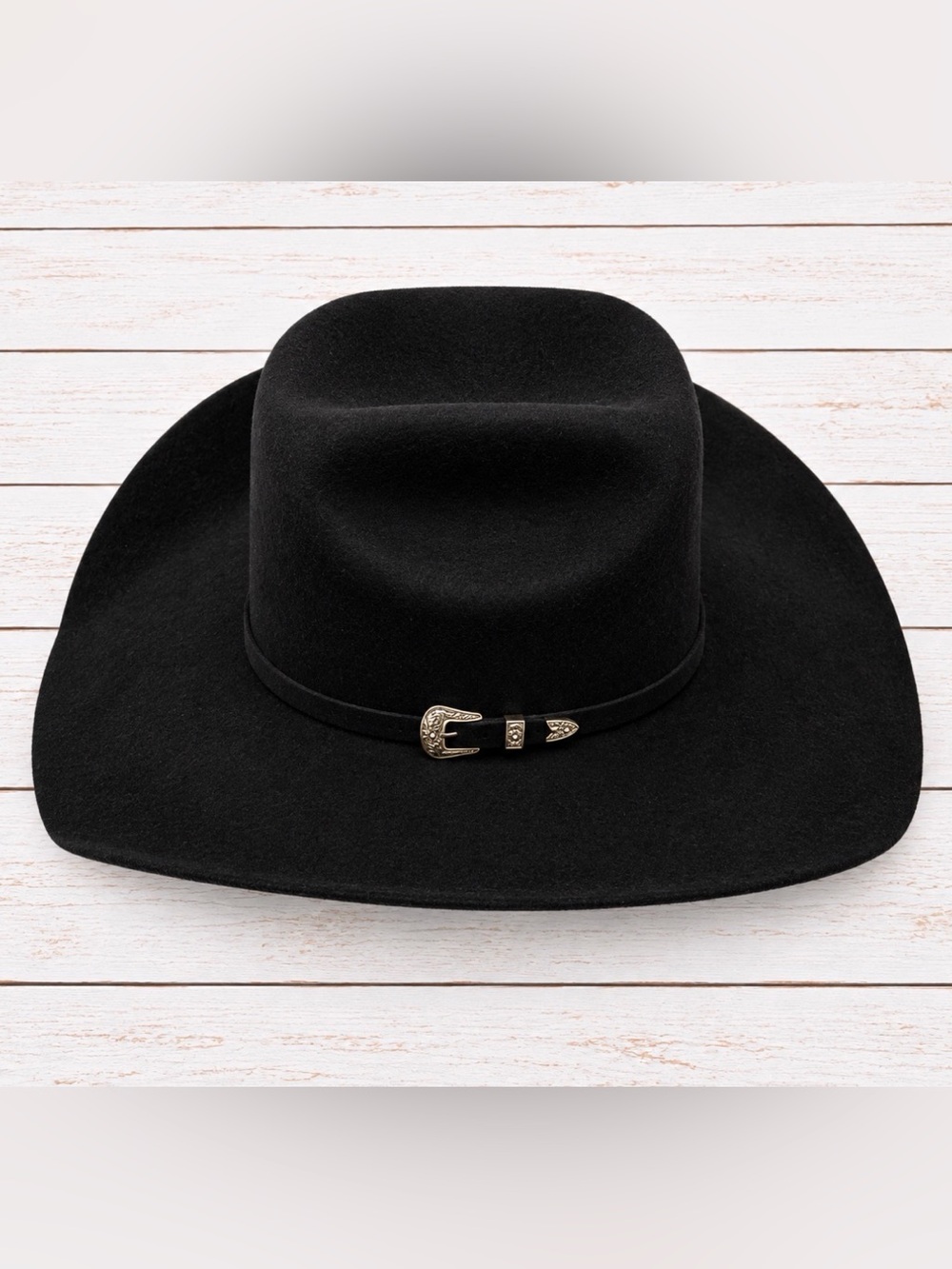 Bullhide by Montecarlo Cowboy Hat 7 3/8 Black Western Buckle Felt Hat Size 59